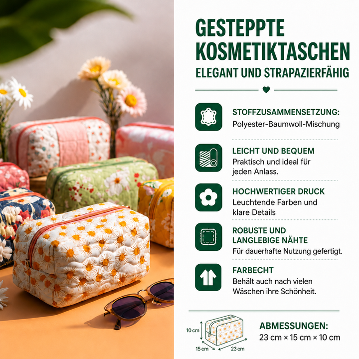 Gesteppte Kosmetiktasche mit rotem Muster NCU0PT9274