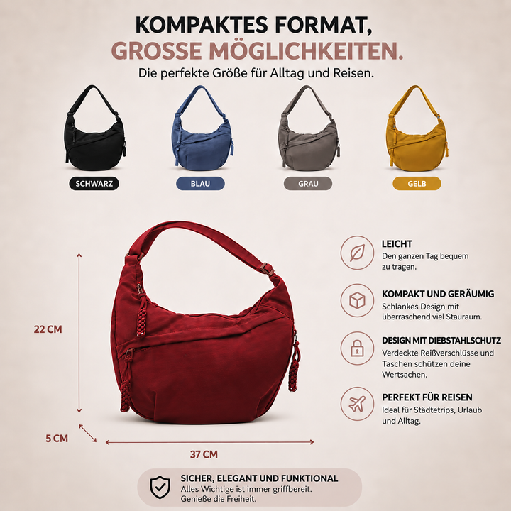 Lena | Schultertasche in Schwarz